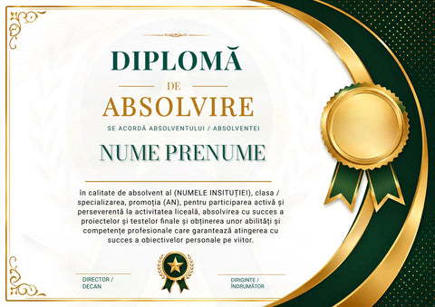 Diplomă de absolvire personalizată A4 – Model DIP59