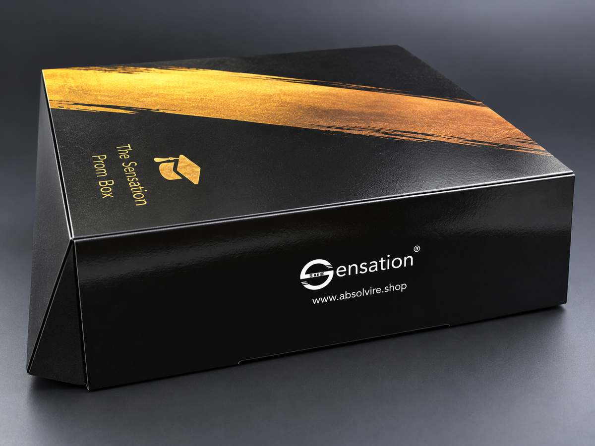 The Sensation Prom Box — detaliu lateral al ambalajului